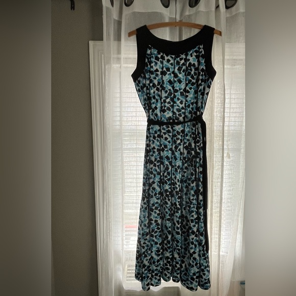 Perceptions Long Blue & Black Maxi Dress - Picture 1 of 4